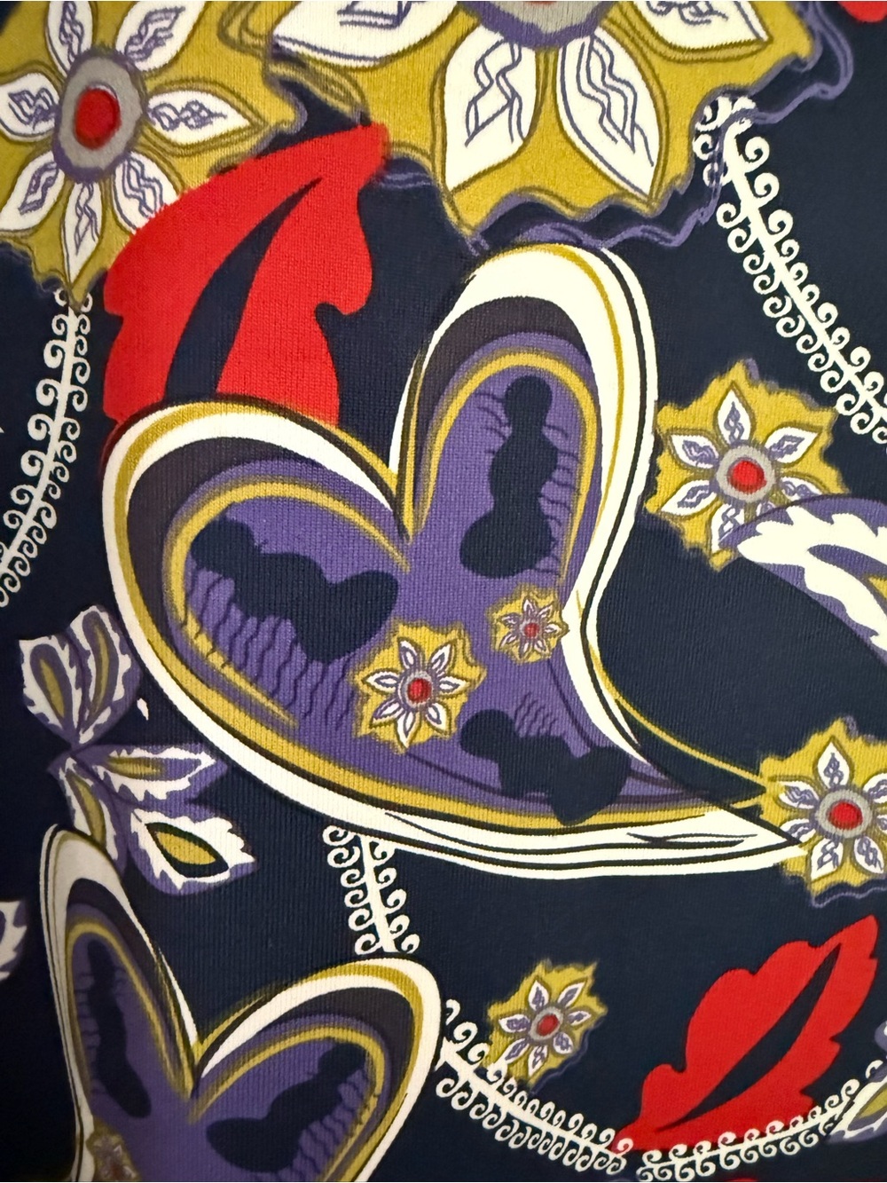 Lulu-B UPF 50+ Cold Shoulder Paisley Floral Tunic Dress Navy Purple Medium NWT - Picture 7 of 7